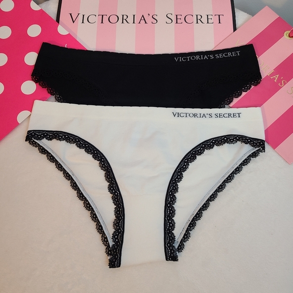 Y2K Victoria's Secret 2pk Seamless Stretch Nylon Cheekini Panties Size M - Picture 1 of 5